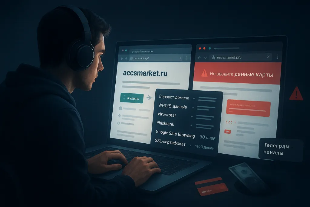 Аккаунт AccsMarket: как проверить оригинальность доменов и не попасть на подделку